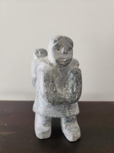 Inuit Soapstone Sculpture of Mother and Child