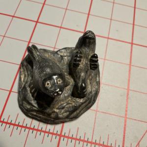 Soapstone Carved Seal Pup Figurine by Wolf Sculptures