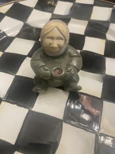 Inuit Soapstone Berry Picker Figurine by Chaz