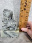 Chinese Soapstone Foo Dog Guardian Lion Statue 6”