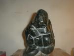 Vintage Inuit Soapstone Seal Hunter Figure 12-LB