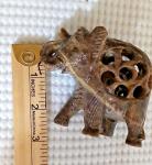 Vintage Hand-Carved Soapstone Elephant and Baby Figure