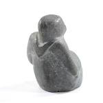Inuit Soapstone Carving Figure, Signed, 4" Tall