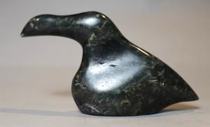 Inuit Soapstone Goose Carving Taking Flight