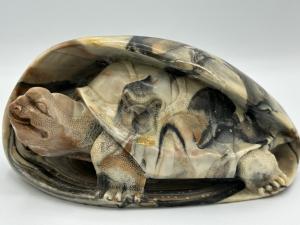 Soapstone Turtle Tortoise Sculpture – Handcrafted Art