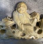 Smiling Buddha Soapstone Carving - Vintage Style