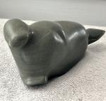 Inuit Soapstone Seal Sculpture - 7” Green
