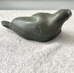Inuit Soapstone Seal Sculpture - 7” Green