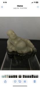 Chinese Soapstone Buddha Figurine Statue in Vintage Style