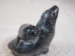 Wolf Soapstone Seal and Pup Figurine, 3.5