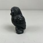 Hand-Carved Black Owl Soapstone Figurine