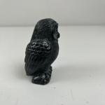Hand-Carved Black Owl Soapstone Figurine