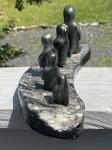 Soapstone Penguin Family Carving by Ross Parkinson