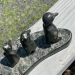 Soapstone Penguin Family Carving by Ross Parkinson
