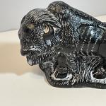 Hand Carved Canada Bison Soapstone Sculpture 2”