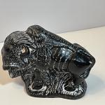 Hand Carved Canada Bison Soapstone Sculpture 2”