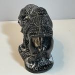 Hand Carved Canada Bison Soapstone Sculpture 2”