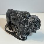 Hand Carved Canada Bison Soapstone Sculpture 2”