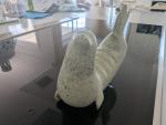 Eskimo Soapstone Walrus Sculpture by R. Ulayuk