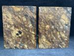 Vintage Hand Carved Chinese Soapstone Floral Bookends