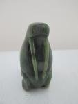 Inuit Green Soapstone Walrus Figurine Sculpture