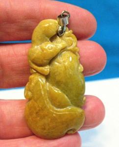 Large Soapstone Pendant - Water Animal Design