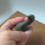 Green Soapstone Loon Carving by Belcher