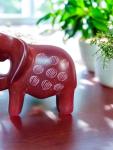 Hand-Carved Red Soapstone Elephant Figurine 3