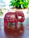 Hand-Carved Red Soapstone Elephant Figurine 3