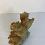 Chinese Soapstone Hand Carved Lotus Flower Sculpture