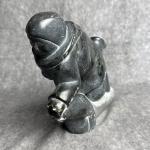 Inuit Soapstone Hunter Seal Statue 9” x 6”