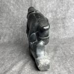 Inuit Soapstone Hunter Seal Statue 9” x 6”