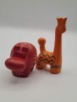 Colorful Hand-Carved Giraffe and Hippo Soapstone
