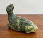 Inuit Hand Carved Green Soapstone Seal, 1950s