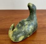 Inuit Hand Carved Green Soapstone Seal, 1950s
