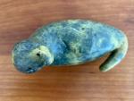 Inuit Hand Carved Green Soapstone Seal, 1950s
