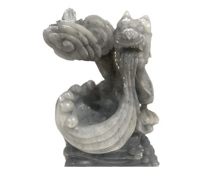 Vintage Chinese Soapstone Dragon Statue 7.5