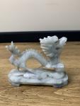 Hand-Carved Chinese Dragon Soapstone Sculpture with Pearl
