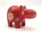 Soapstone Hippo Figurine with Floral Design