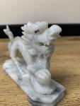 Hand-Carved Chinese Dragon Soapstone Sculpture with Pearl