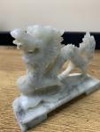 Hand-Carved Chinese Dragon Soapstone Sculpture with Pearl
