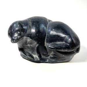 Peter Nauja Nowya Angiju Inuit Soapstone Seal Sculpture