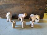 Set of 6 Vintage Soapstone Elephant Figurines