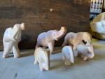 Set of 6 Vintage Soapstone Elephant Figurines