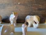 Set of 6 Vintage Soapstone Elephant Figurines