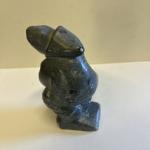 Inuit Fisherman Soapstone Carving 5 1/4" Tall