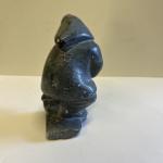 Inuit Fisherman Soapstone Carving 5 1/4" Tall