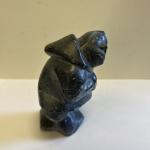 Inuit Fisherman Soapstone Carving 5 1/4" Tall