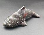 Vintage Inuit Whale Soapstone Carving, 6 inches