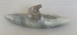 Ekemo Soapstone Eskimo Kayaker Sculpture